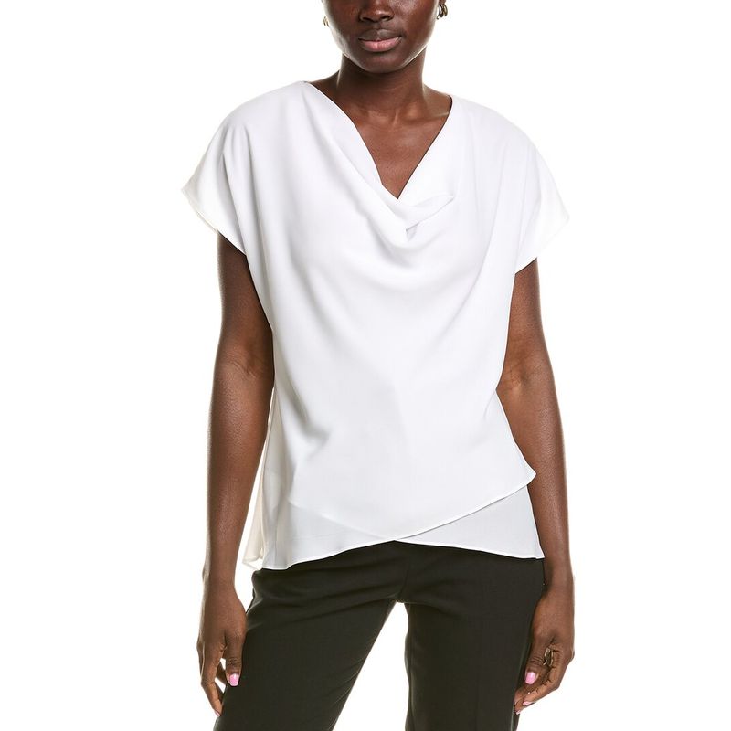 Nwt Joseph Ribkoff White Drape Blouse